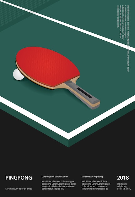 Pingpong Poster Sjabloon vectorillustratie