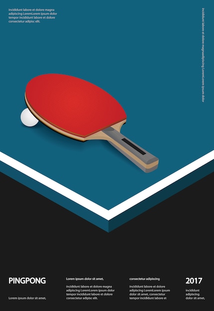 Pingpong poster sjabloon vectorillustratie