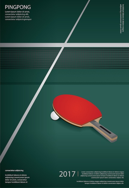 Pingpong poster template vector illustration