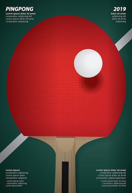 Pingpong плакат шаблон векторные иллюстрации