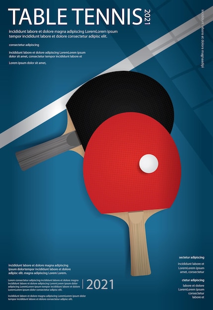 Vector pingpong table tennis poster template illustration