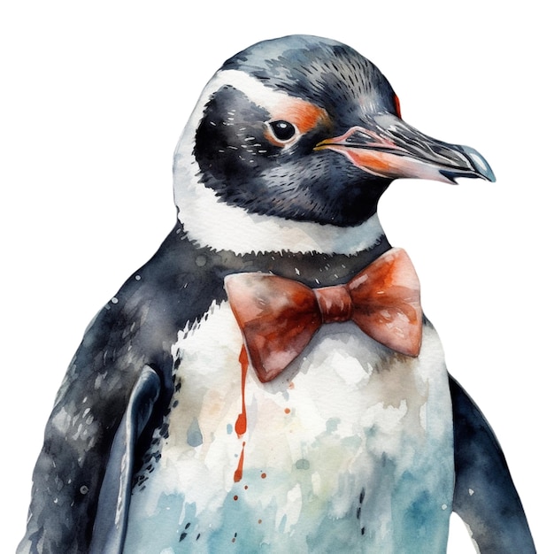 Vector pinguïn aquarel met kinderen en alleen realistische vector vector pinguïn familie