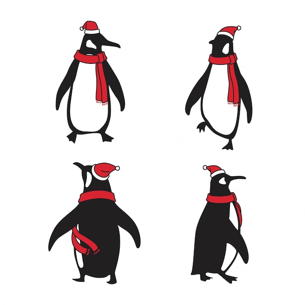 Pinguïn cartoon kerstmis