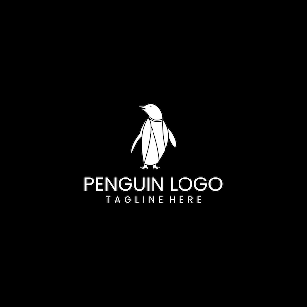 Pinguïn geometrische veelhoekige logo vector pictogram ontwerpsjabloon