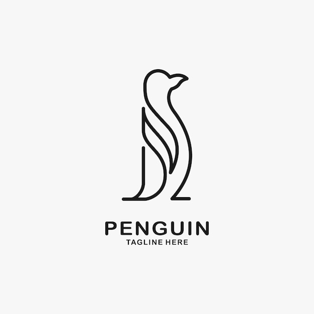 Pinguïn lijn logo ontwerp