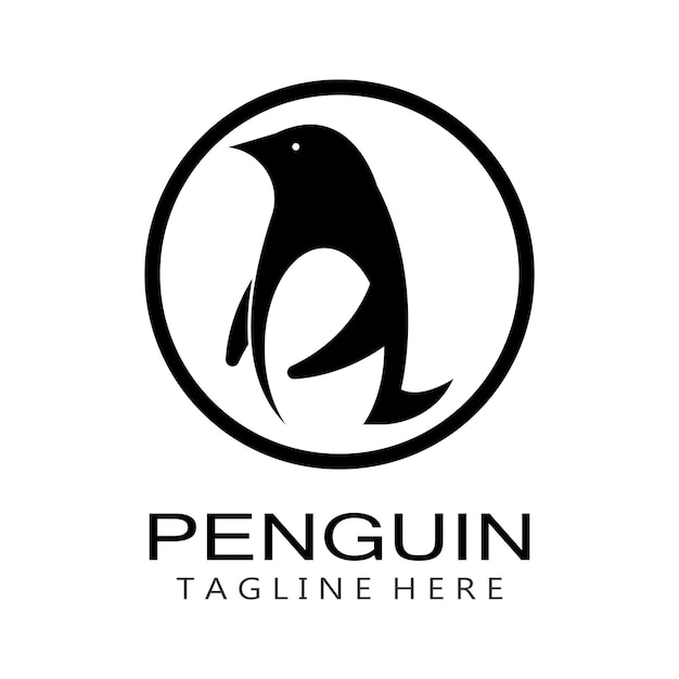 Pinguïn Logo Template vector pictogram illustratie ontwerp