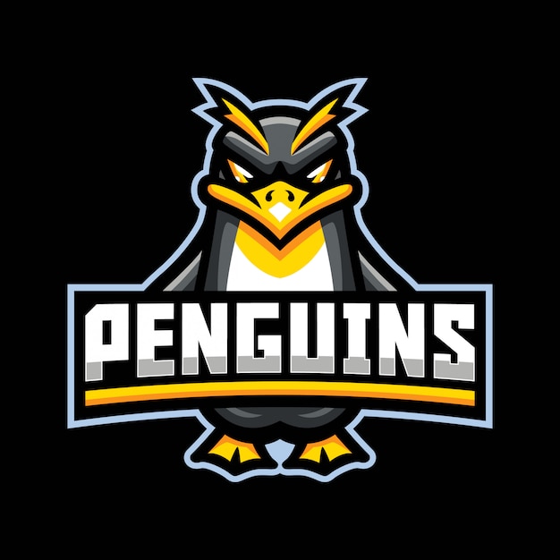 Pinguïn mascotte logo sjabloon