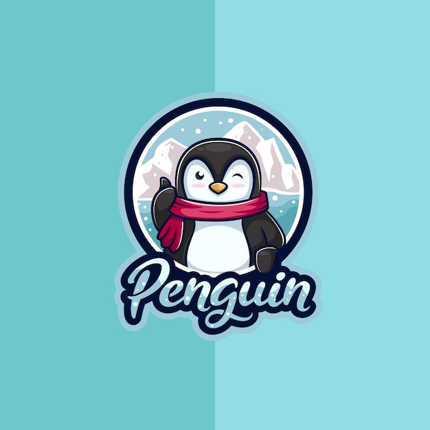 Pinguïn mascotte logo