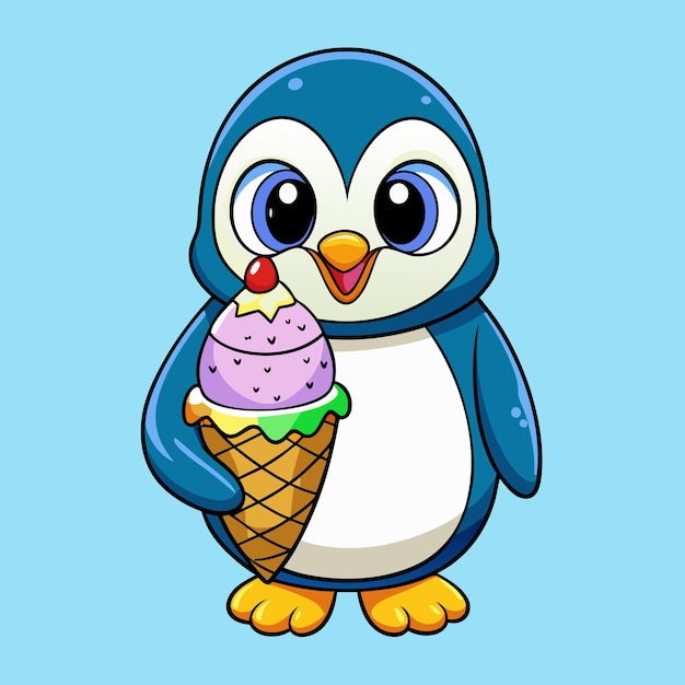 Pinguïn met kleurrijke ijsjes