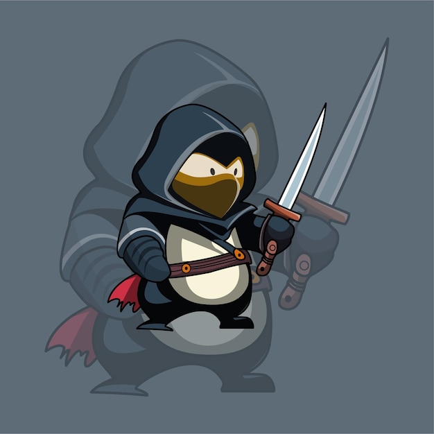 Vettore ninja pinguino