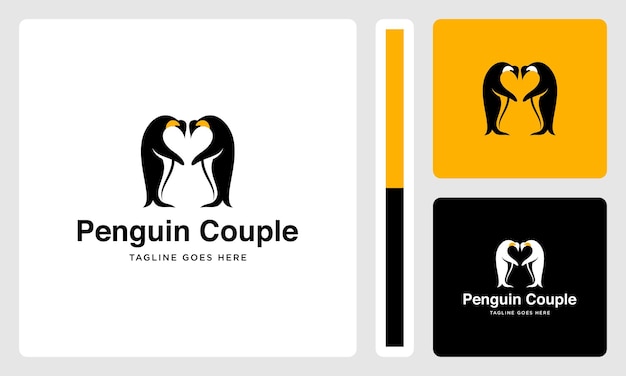 pinguïn paar vector logo vormen liefde