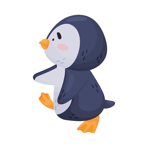 Vector pinguïn personage loopt geïsoleerd op witte achtergrond vector illustratie