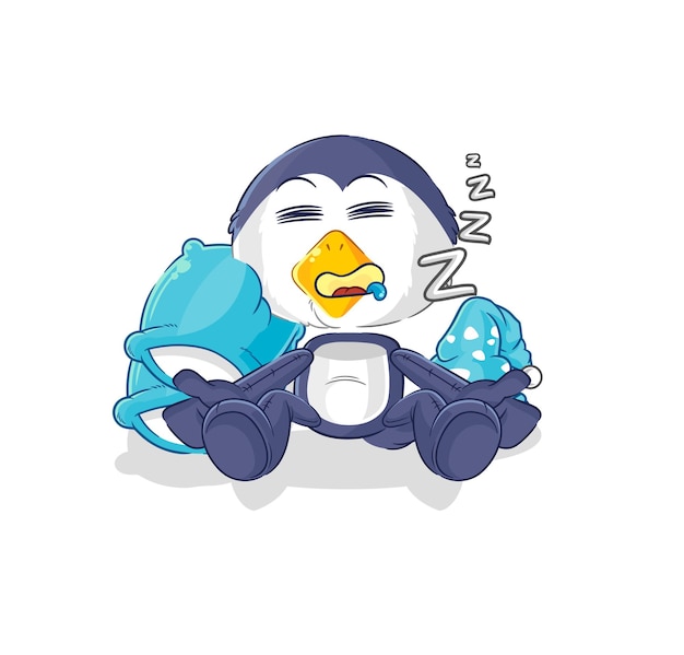 Vector pinguïn slapen karakter cartoon mascotte vector