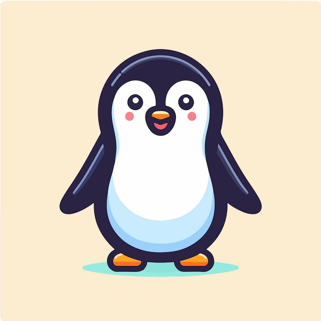 Pinguïn staat gelukkig cartoon vector icoon illustratie dier natuur icoon concept geïsoleerd