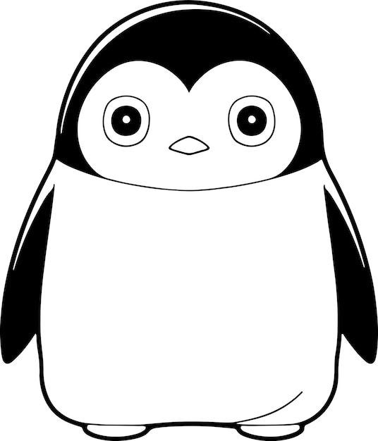 Pinguïn vectorillustratie zwart-wit kleurboek of pagina voor kinderen