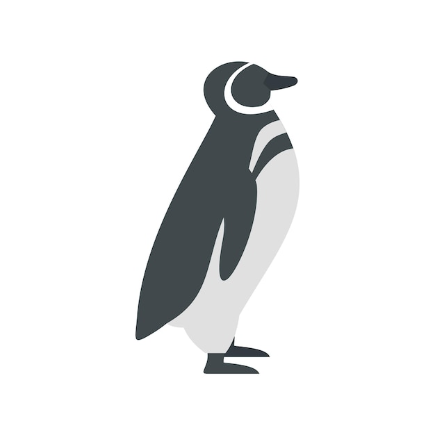 Pinguïnpictogram vlakke afbeelding van pinguïn vectorpictogram dat op witte achtergrond wordt geïsoleerd