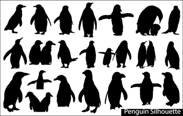 Pinguïns Silhouet Set