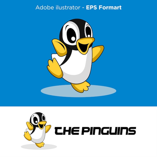 Pinguins vector logo icon simple - Premium High Quality