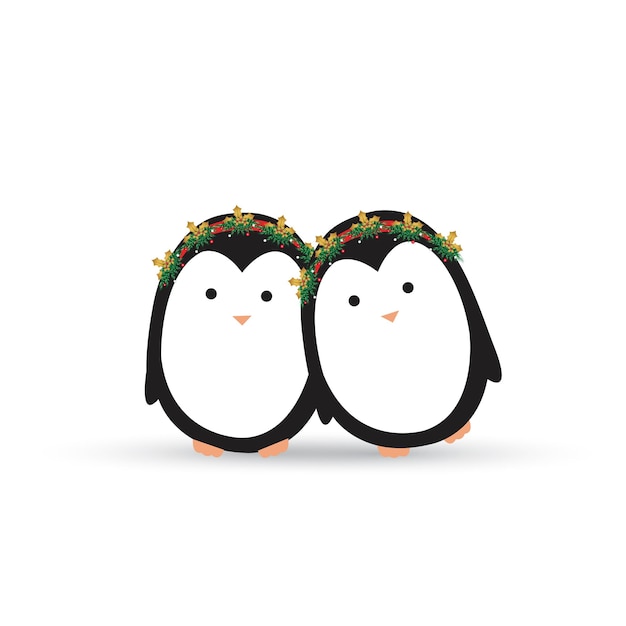 pingwin dierlijk kerstkostuum vector illustratie ontwerp