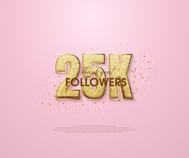 Pink 25k grazie ai follower banner di ringraziamento per i post sui social media