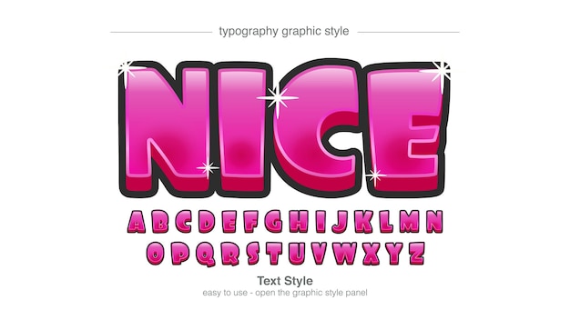 Pink 3d cartoon rounded typography