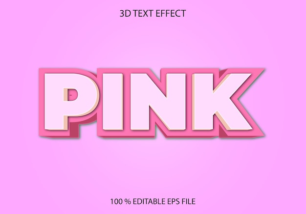 ピンクの 3D 編集可能なテキスト効果テンプレート、テキスト効果スタイル
