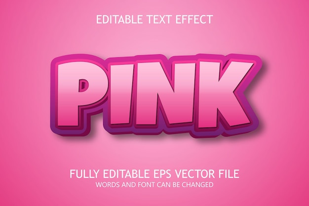 Pink 3d editable text style effect