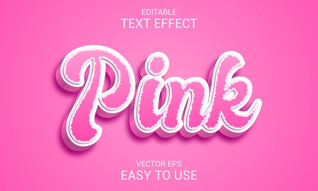 Pink 3d text effect style template