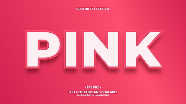 Pink 3d text effect