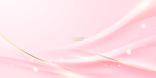 Pink abstract background with luxury golden elements vector illustration