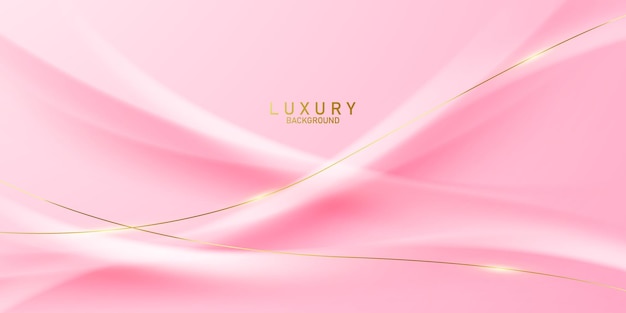 Pink abstract background with luxury golden elements vector illustration