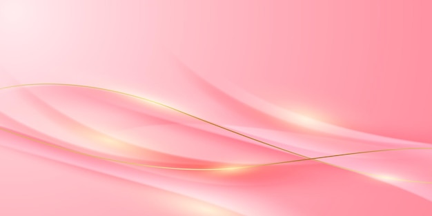 ベクトル ピンクの抽象的な背景と沢な金色の要素 ベクトルイラスト