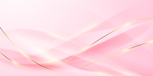 Vector pink abstract background with luxury golden elements vector illustration