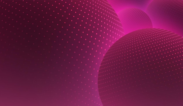 Pink abstract background with shiny 3d balls Digital design Vector illustration