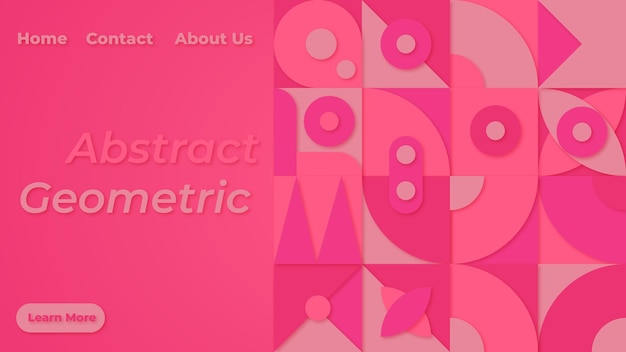 Vector pink abstract element for landing page geometric