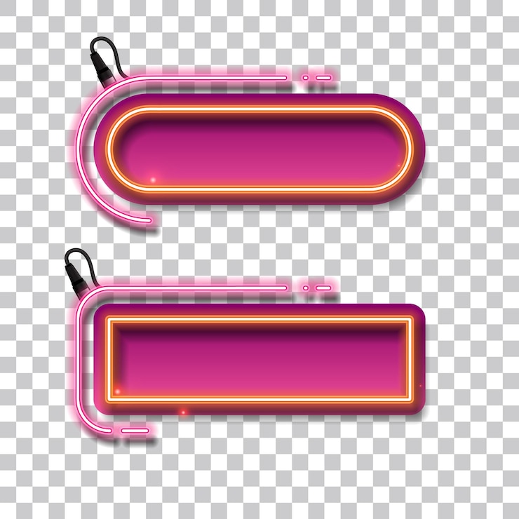 Vector pink abstract neon banner retro neon banner