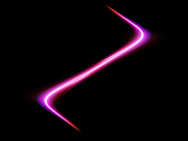 Vettore linee d'onda astratte rosa curva di flusso magico luce neon gradiente linea ondulata