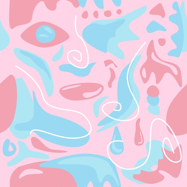 ピンクとブルーの抽象的なパターンデザイン