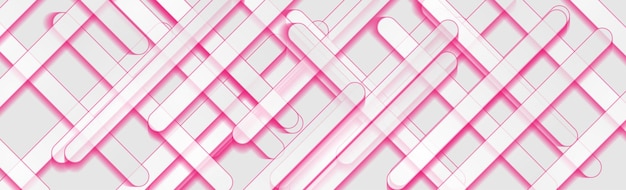 ベクトル ピンクと白のストライプ抽象的なハイテク グラフィック バナー デザイン企業の幾何学的な背景ベクトル イラスト