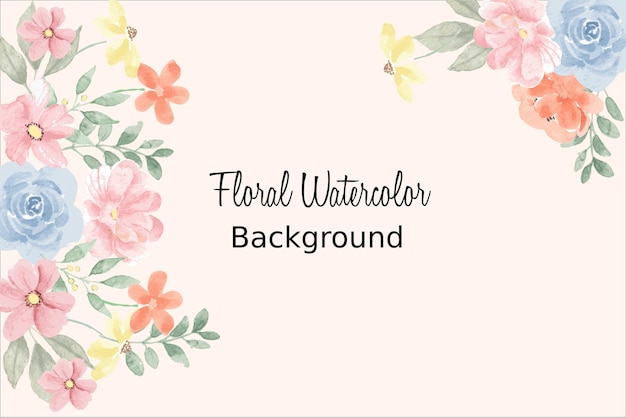 Vector pink anemone flower watercolor background