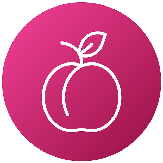 Vector a pink apple with a pink circle on the top