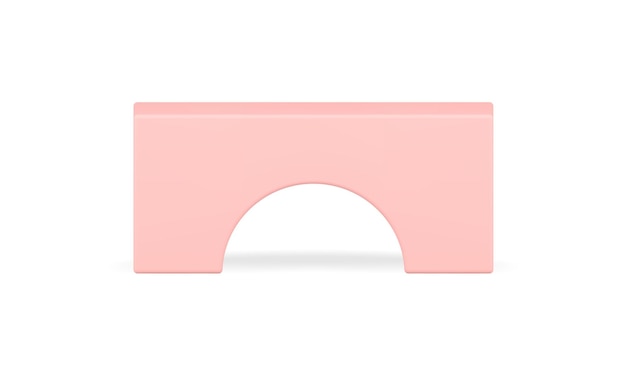 Розовая арка в форме прямоугольной геометрической презентации продукта демонстрирует реалистичный вектор