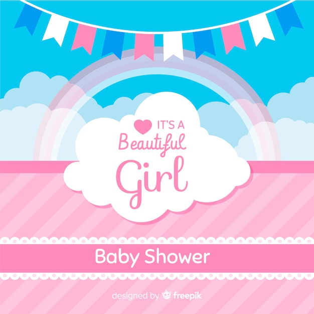 Pink baby shower template for girl