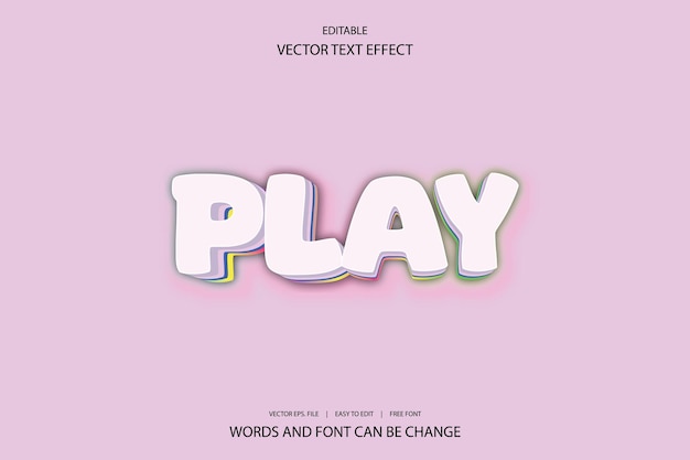 A pink background 3d Play text with the words and font can be change
