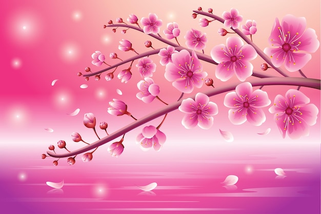 Pink  background, and light sakura