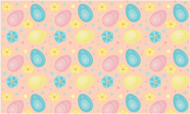 A pink background with a colorful easter pattern.