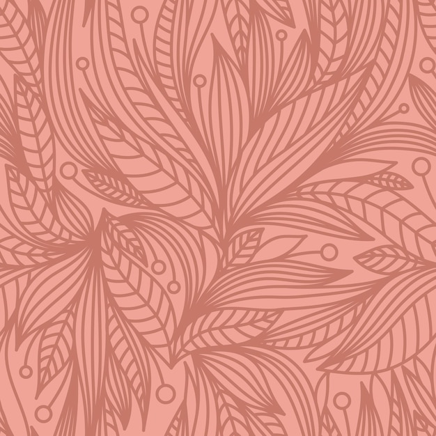 Pink background with coral plant elements