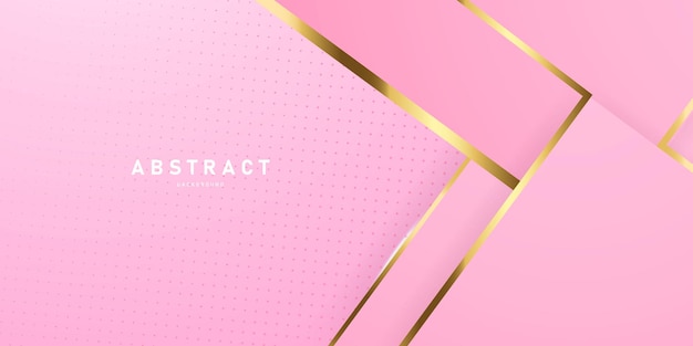 Vector pink background with luxury abstract golden triangles