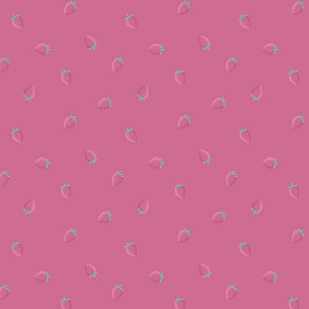 A pink background with a pattern of strawberries.