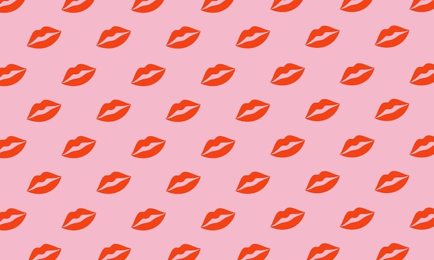 Pink background with red lips pattern